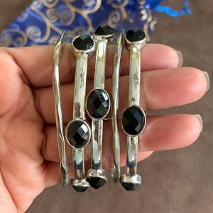 Silver bangle set of 5
